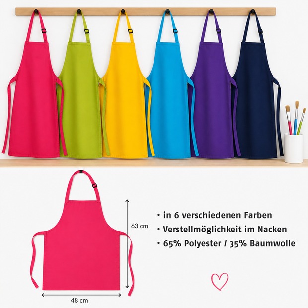Unikatolo Kinderschürze Buntstifte mit Name personalisiert | NAVY