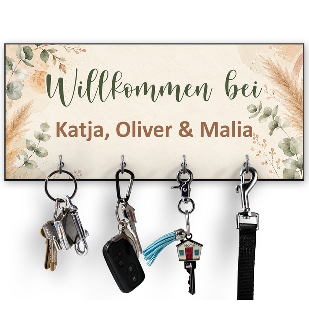 Unikatolo Schlüsselbrett Boho Stil mit Name personalisiert