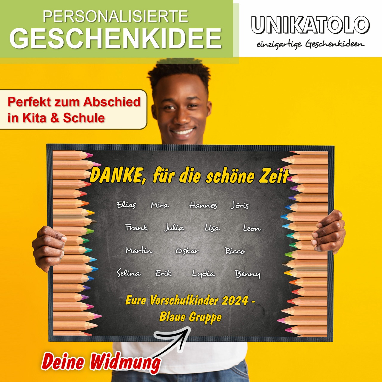 Unikatolo Fußmatte Motiv STIFTE Kita