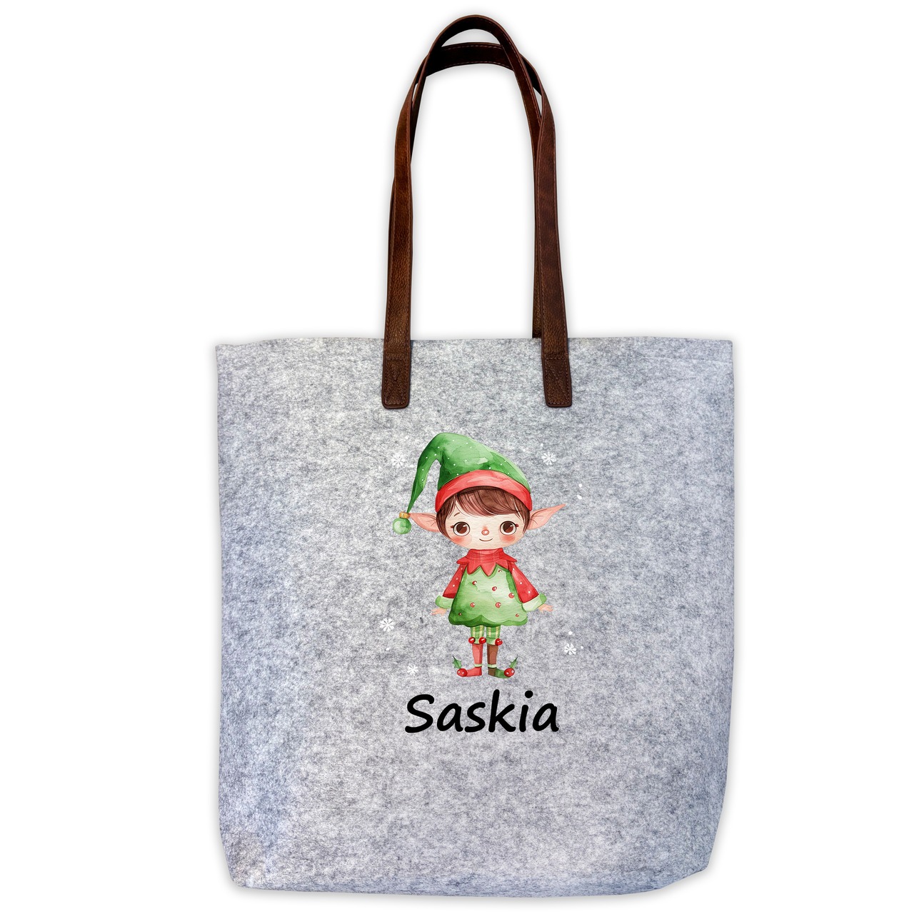 Unikatolo personalisierte Filztasche Wichtel Mädchen mit Wunschtext