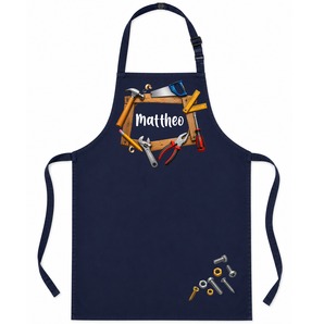 Unikatolo Kinderschürze WERKZEUG mit Name personalisiert | NAVY