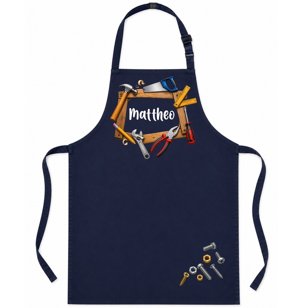 Unikatolo Kinderschürze WERKZEUG mit Name personalisiert | NAVY