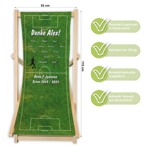Unikatolo Liegestuhl Fußball Name personalisiert