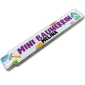 Unikatolo Kinder Zollstock Mini Bauherrin mit Name
