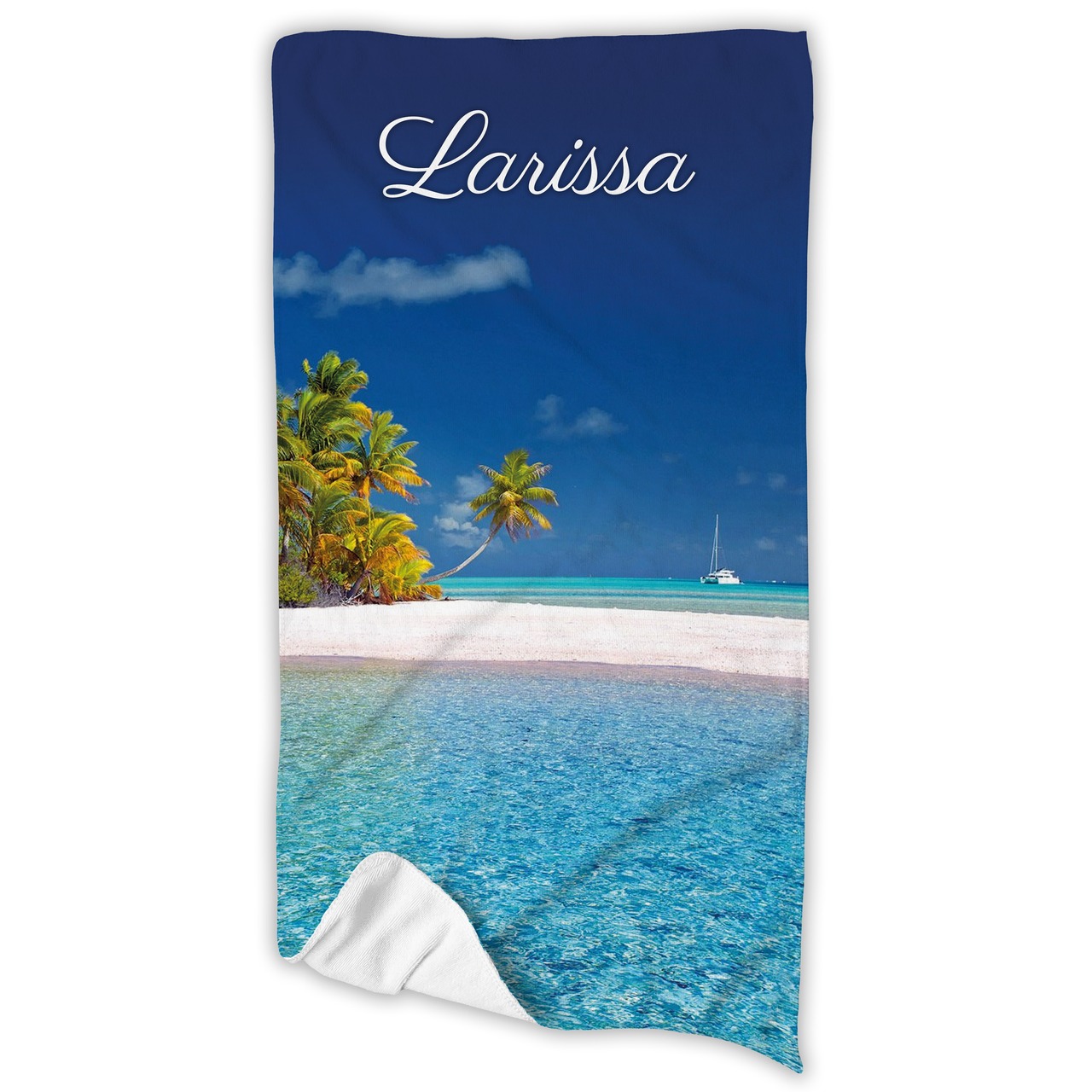 Unikatolo Badetuch Motiv Strand mit Name personalisiert