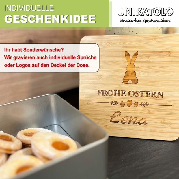 Unikatolo Personalisierte Keksdose OSTERN mit Name