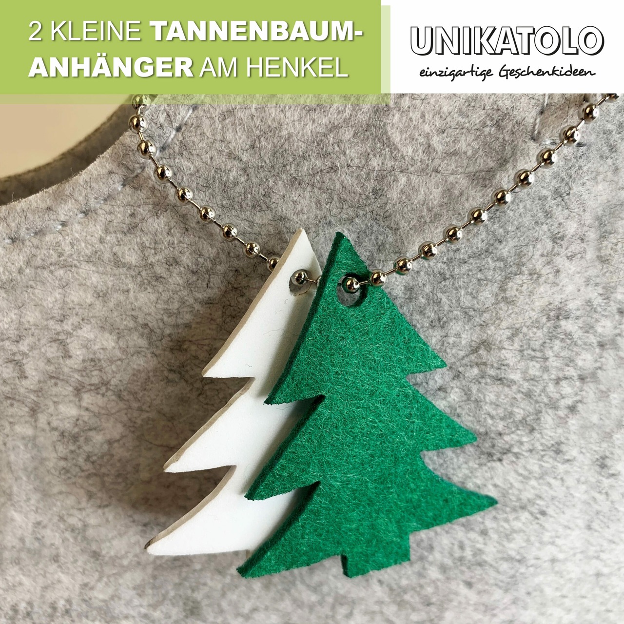 Unikatolo personalisierte Filztasche in grau mit Name