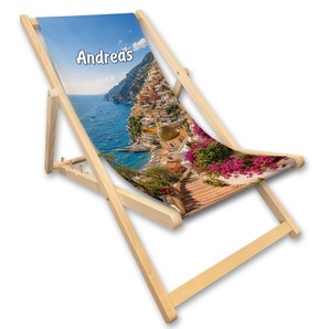 Unikatolo Liegestuhl mit Küstenmotiv und Name personalisiert | Italien