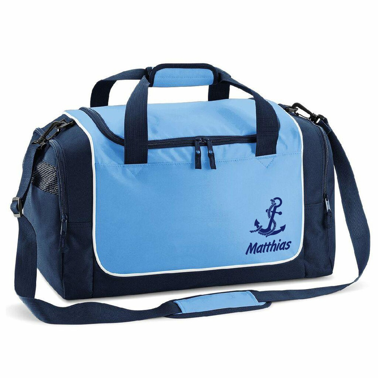 Unikatolo Sporttasche Fußball mit Name personalisiert | blau