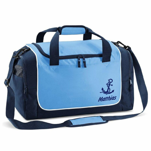 Unikatolo Sporttasche Fußball mit Name personalisiert | blau