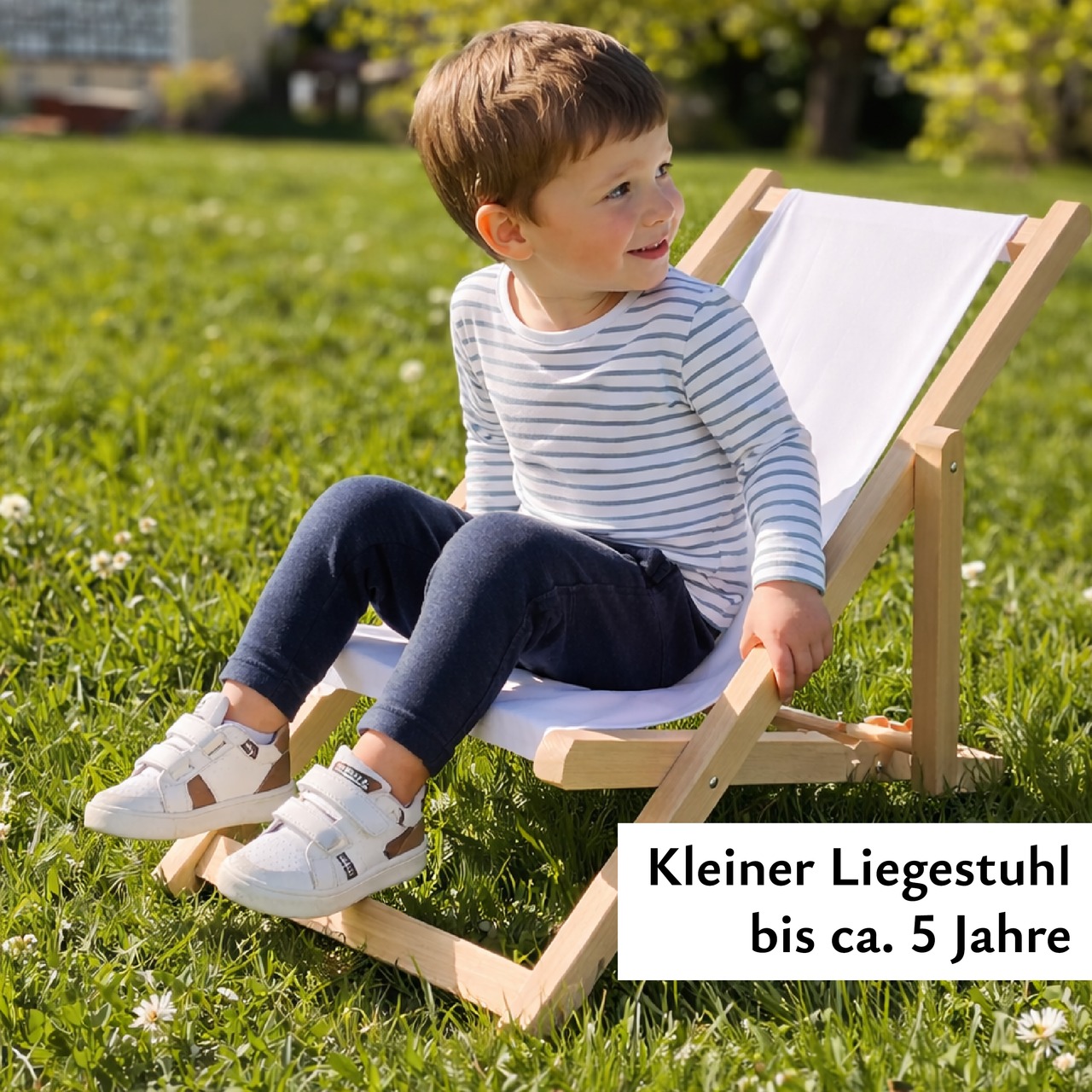 Kinderliegestuhl Regenbogen mit Name personalisiert