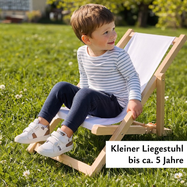 Kinderliegestuhl Regenbogen mit Name personalisiert