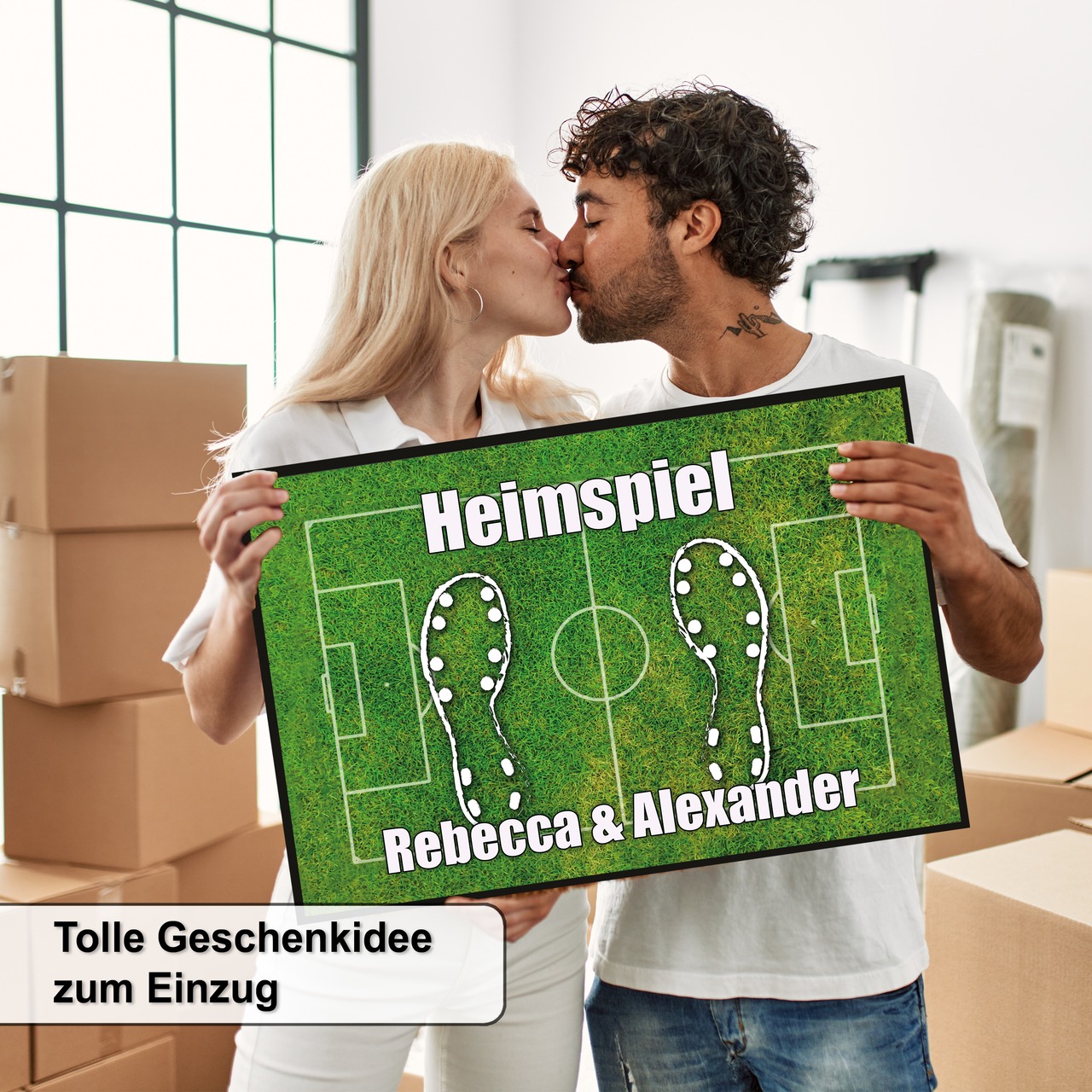 Unikatolo Fußball Fußmatte Heimspiel mit Name personalisiert