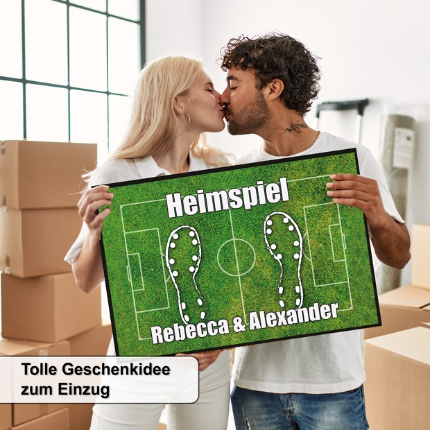 Unikatolo Fußball Fußmatte Heimspiel mit Name personalisiert
