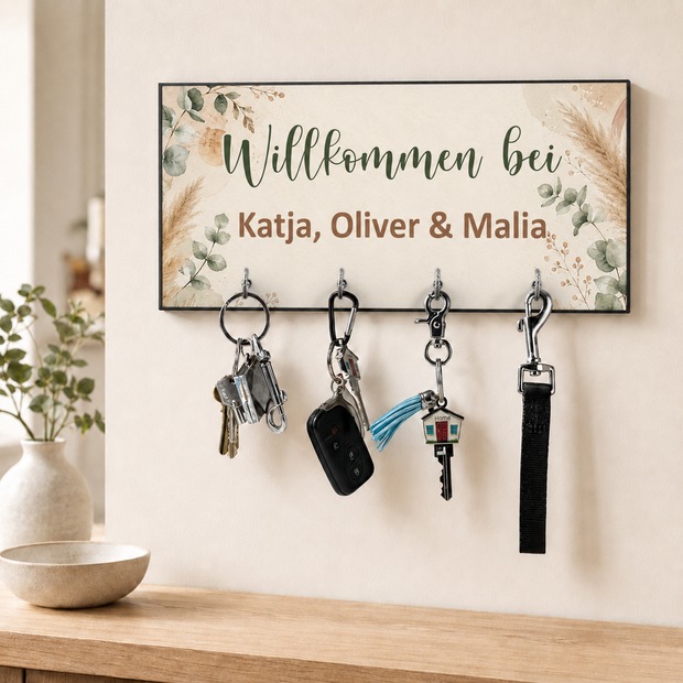 Unikatolo Schlüsselbrett Boho Stil mit Name personalisiert