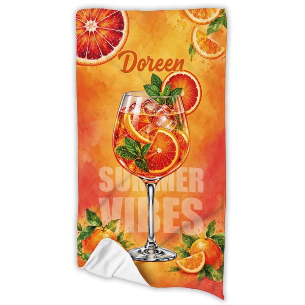 Unikatolo Handtuch Badetuch mit Name personalisiert Sommer Spritz