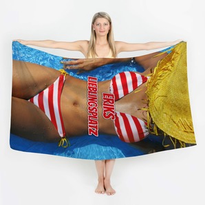 Unikatolo Badetuch Motiv Bikini mit Name personalisiert