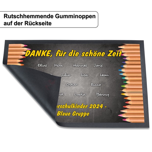 Unikatolo Fußmatte Motiv STIFTE Kita