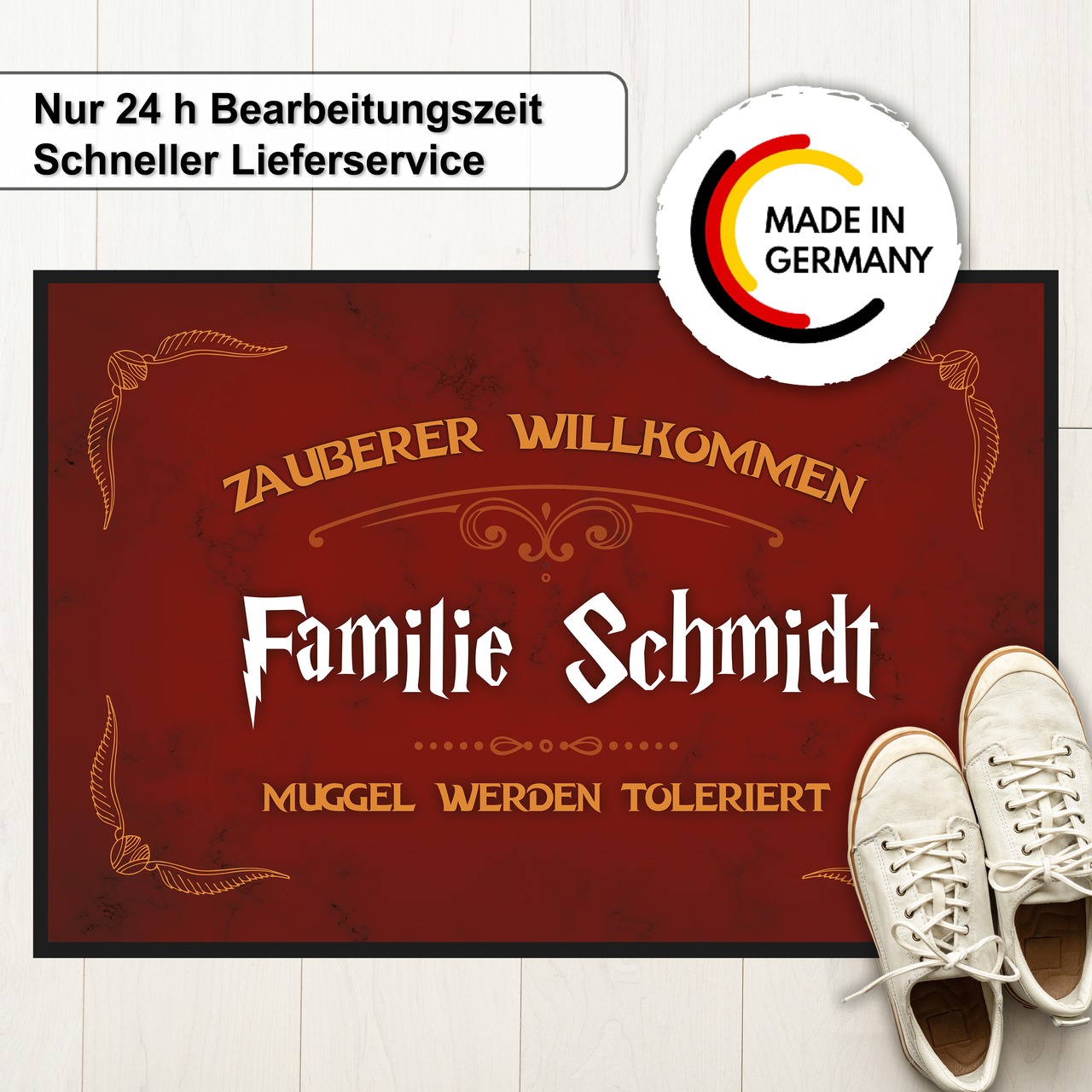Unikatolo Fußmatte Zauberer Willkommen mit Name personalisiert