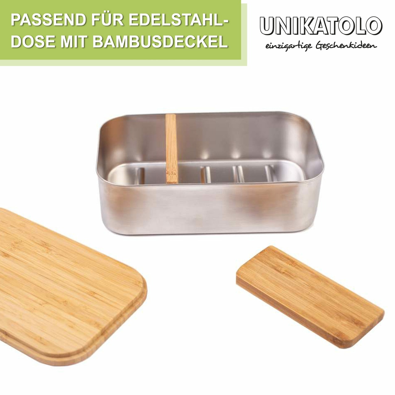 Trennsteg aus Bambus für Brotdose aus Edelstahl