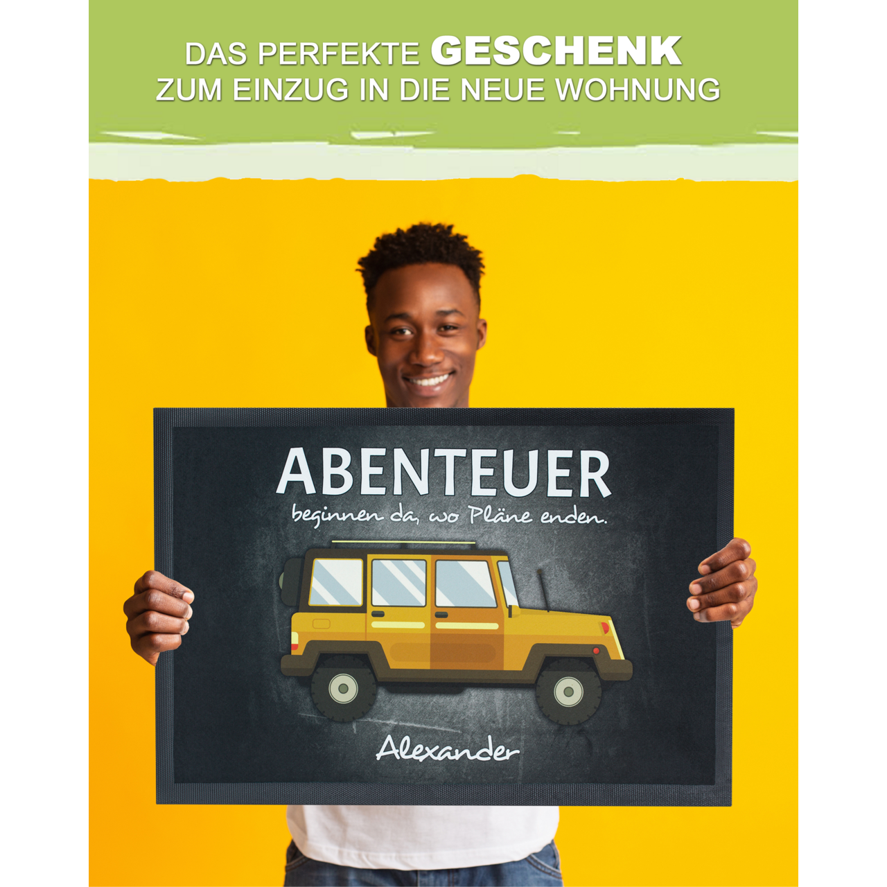 Unikatolo Fußmatte Motiv Offroad mit Name personalisiert