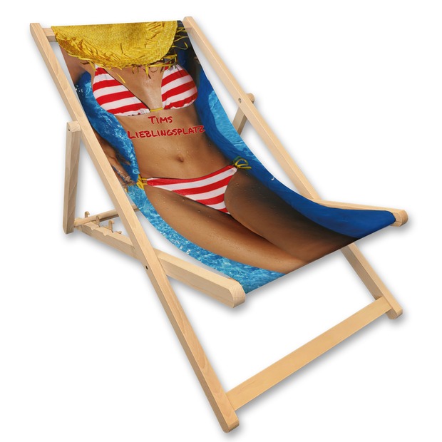 Unikatolo Liegestuhl Bikini mit Name personalisiert
