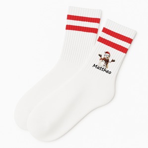 Weihnachtssocken Schneemann mit Name