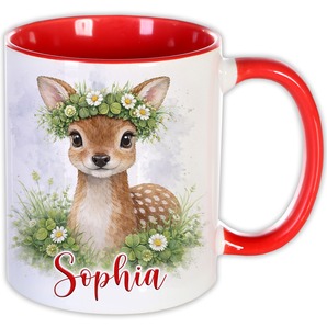 Unikatolo Ostertasse mit Name personalisiert Schaf ROT