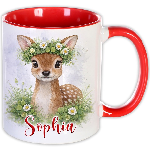 Unikatolo Ostertasse mit Name personalisiert Schaf ROT