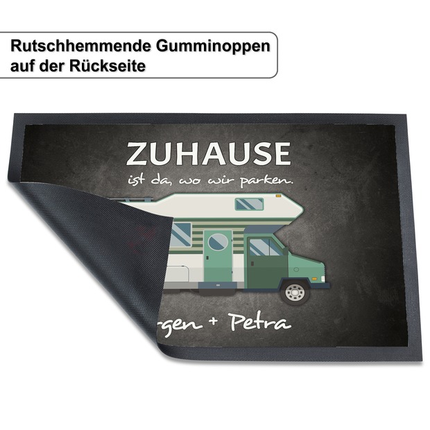 Unikatolo Fußmatte Motiv Wohnmobil mit Name personalisiert