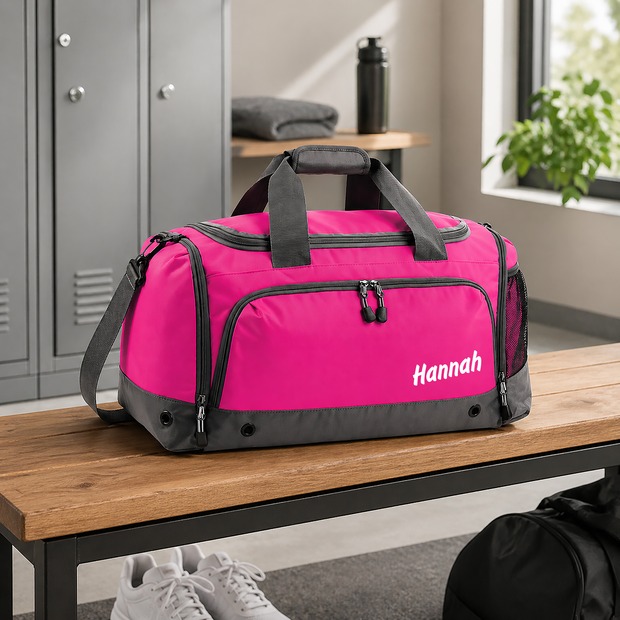 Unikatolo Sporttasche mit Name personalisiert Kinder & Erwachsene | PINK