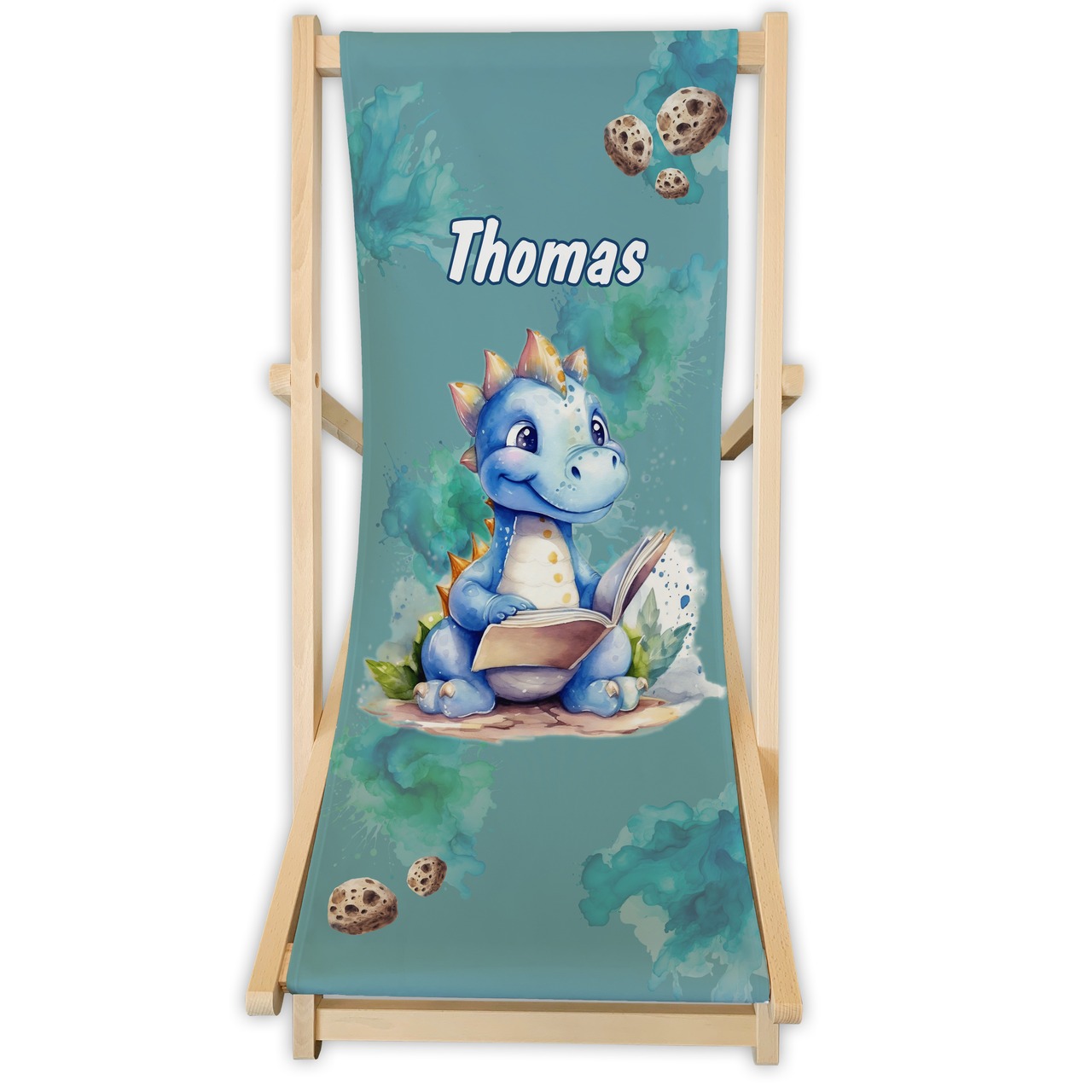 Kinderliegestuhl Dino mit Name personalisiert - 1