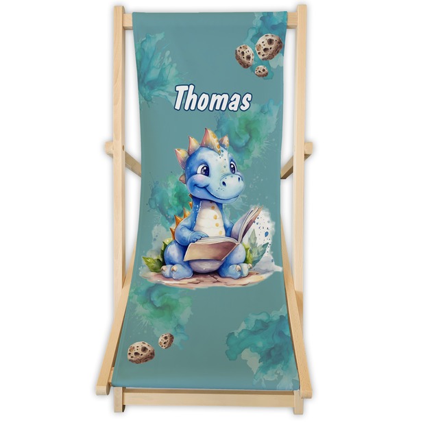 Kinderliegestuhl Dino mit Name personalisiert - 1