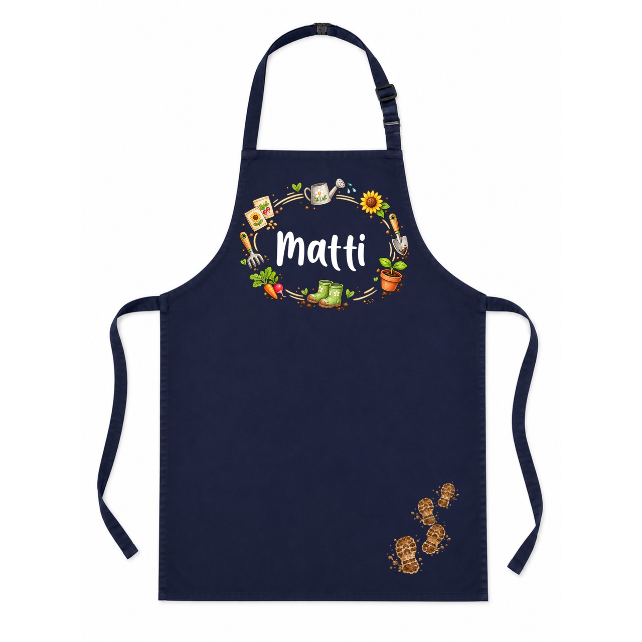 Unikatolo Kinderschürze SCHULGARTEN mit Name personalisiert | NAVY