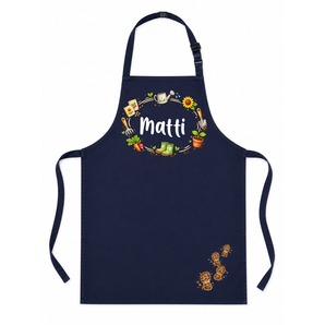 Unikatolo Kinderschürze SCHULGARTEN mit Name personalisiert | NAVY