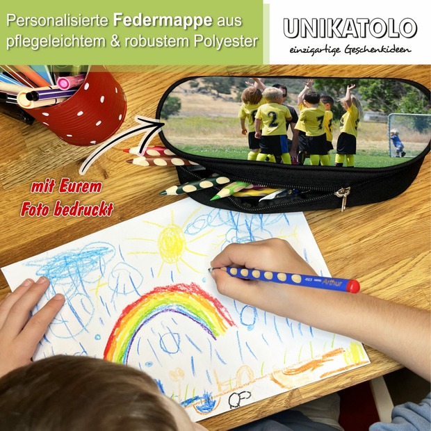 Unikatolo Federmäppchen mit Foto oder Logo personalisiert bedruckt
