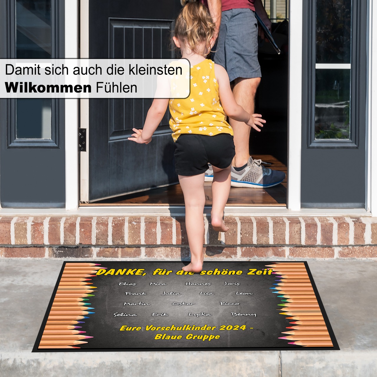Unikatolo Fußmatte Motiv STIFTE Kita