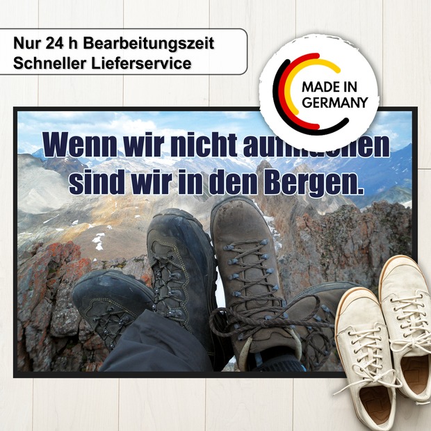 Unikatolo Fußmatte Motiv Wandern mit Name personalisiert