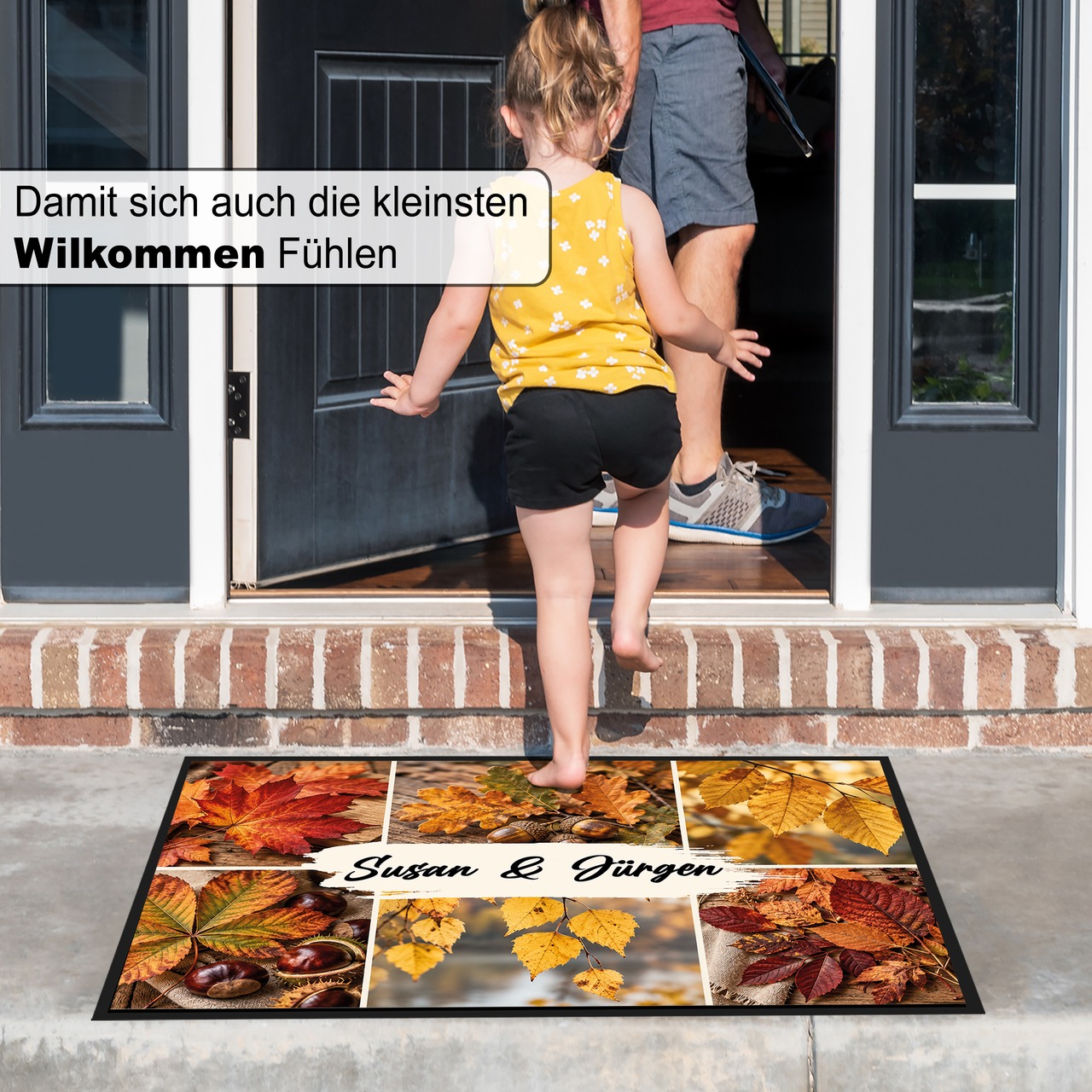 Unikatolo Fußmatte Motiv HERBST mit Name personalisiert