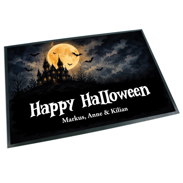 Unikatolo Fußmatte Motiv Halloween 2 mit Name personalisiert