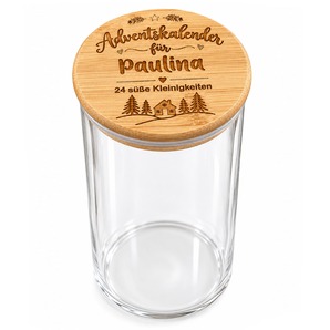 Adventskalender zum befüllen mit Name personalisiert Vorratsglas