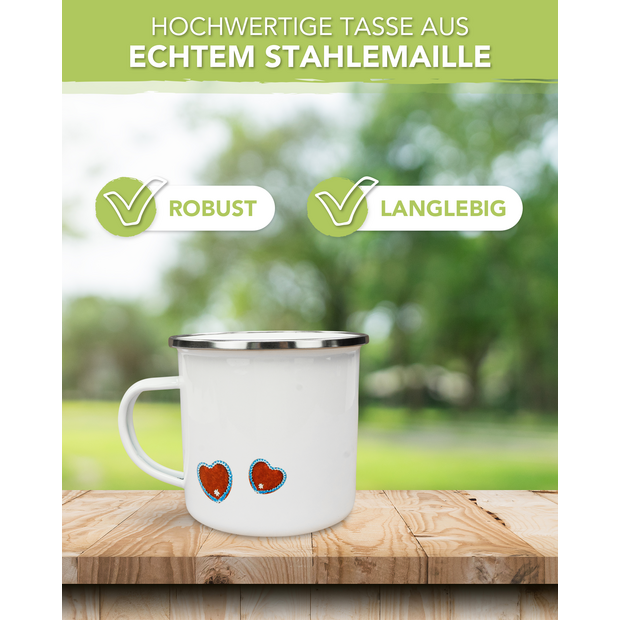 Unikatolo Emailletasse Motiv Lebkuchenherz