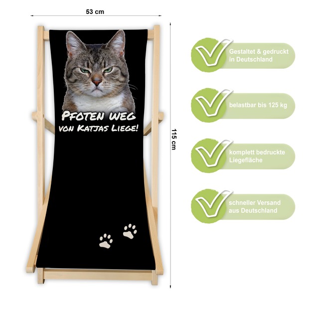 Unikatolo Liegestuhl Miezepeter mit Name personalisiert