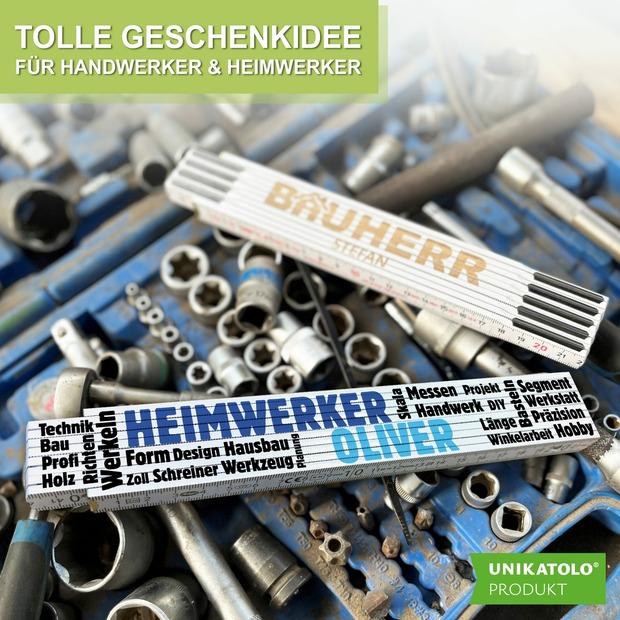 Unikatolo Zollstock Heimwerker mit Name personalisiert