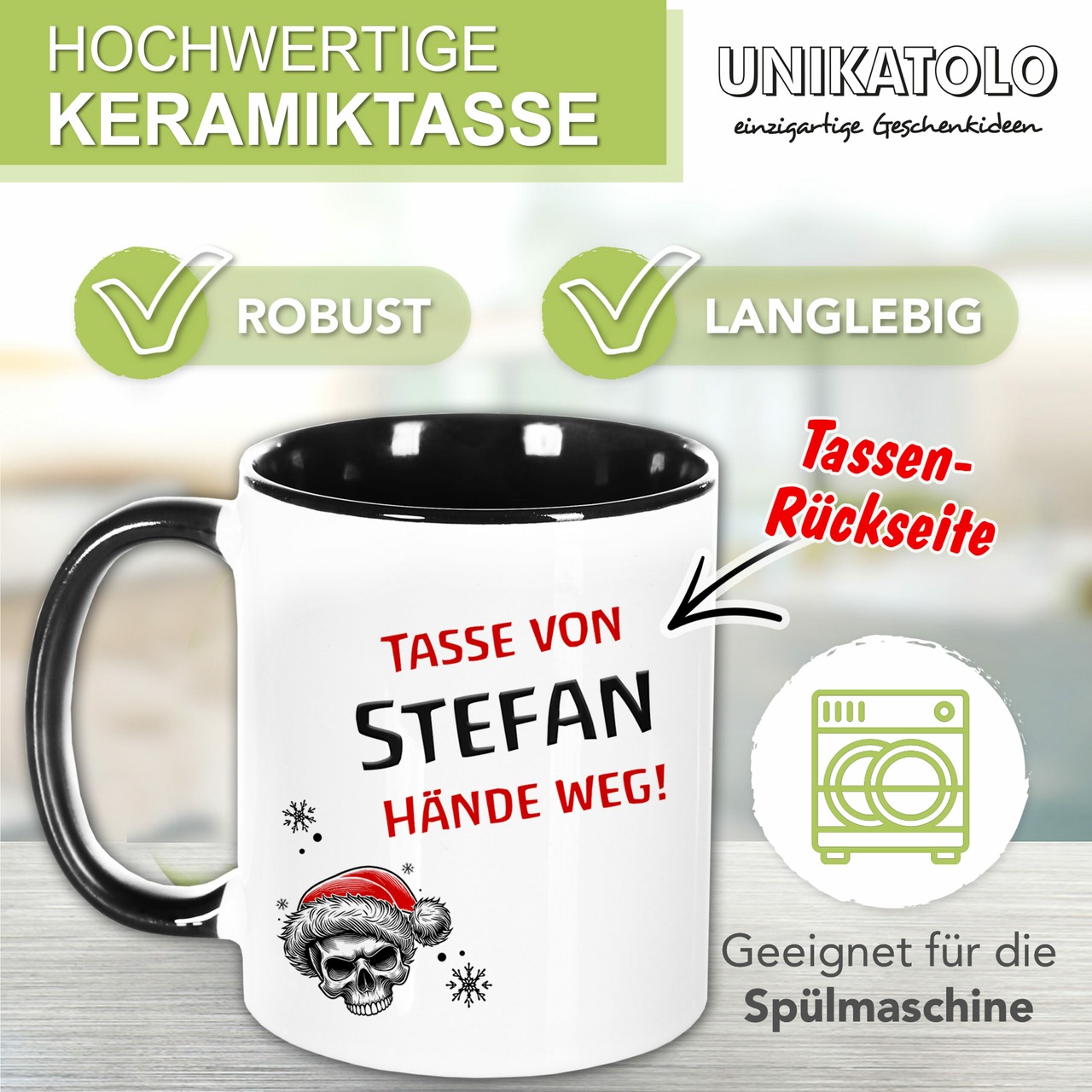 Unikatolo Tasse Ich hasse WICHTELN mit Name personalisiert