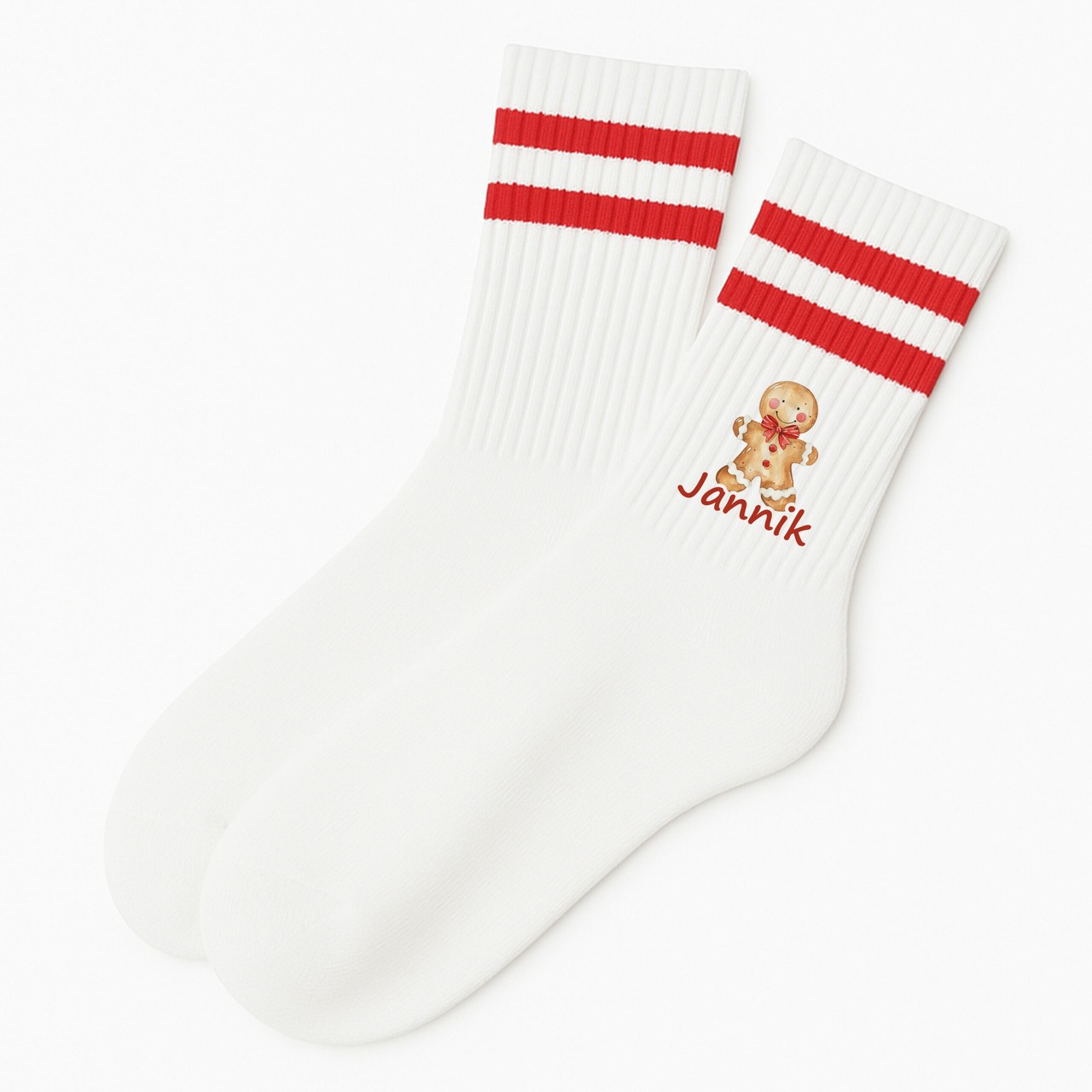 Weihnachtssocken Lebkuchen rot