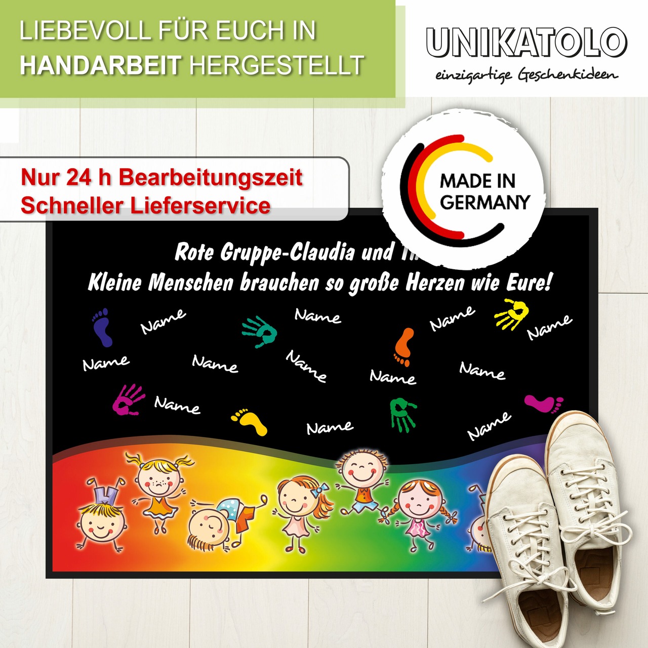 Unikatolo Fußmatte Motiv HÄNDE Kita