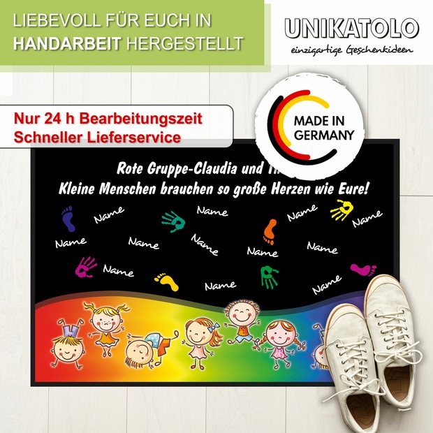 Unikatolo Fußmatte Motiv HÄNDE Kita