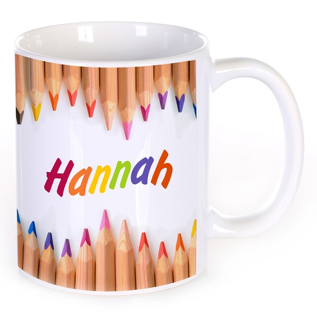 Unikatolo Tasse mit Name personalisiert Motiv Buntstifte