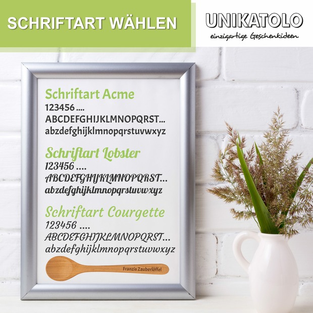 Unikatolo Kochlöffel aus Kirschholz mit Name personalisiert